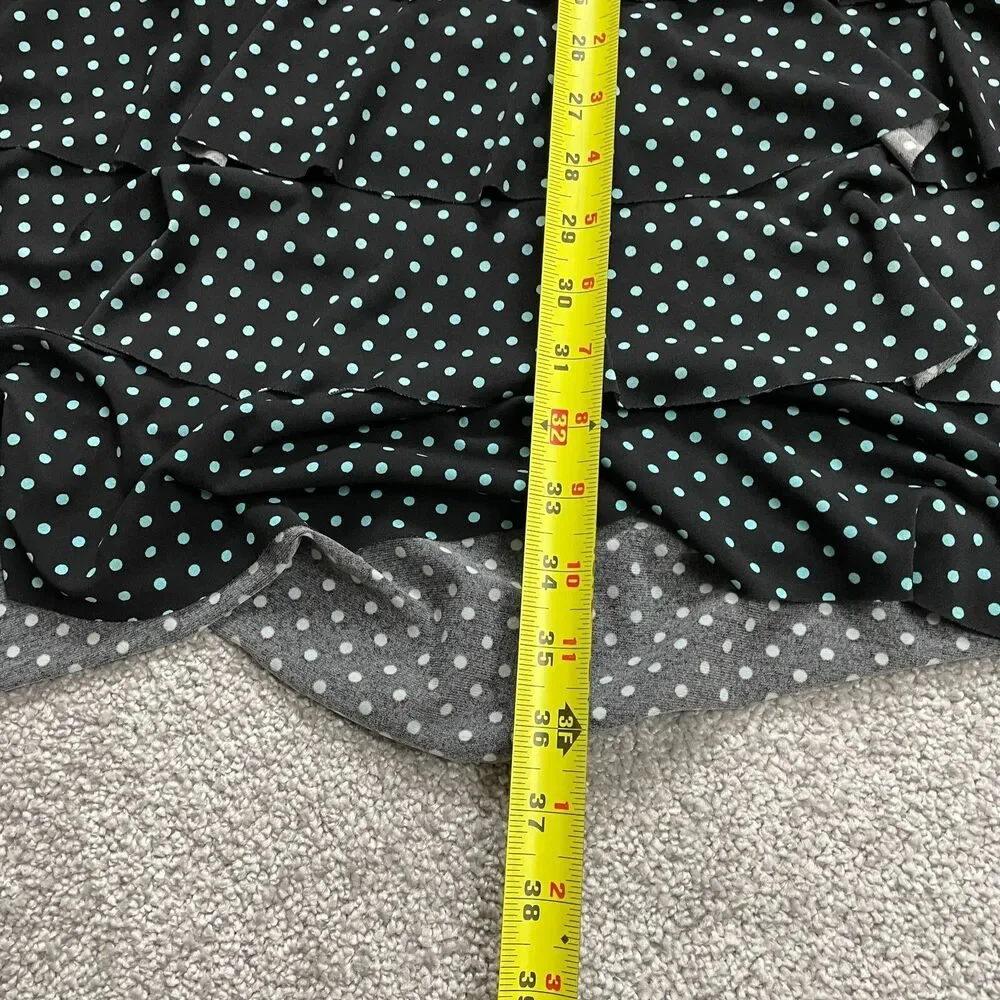 AGB Dress Womens 12 Black Polka Polyester Short Halter Backless Stretch A Line